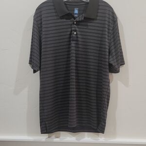 PGA Black Striped Polo Golf Shirt